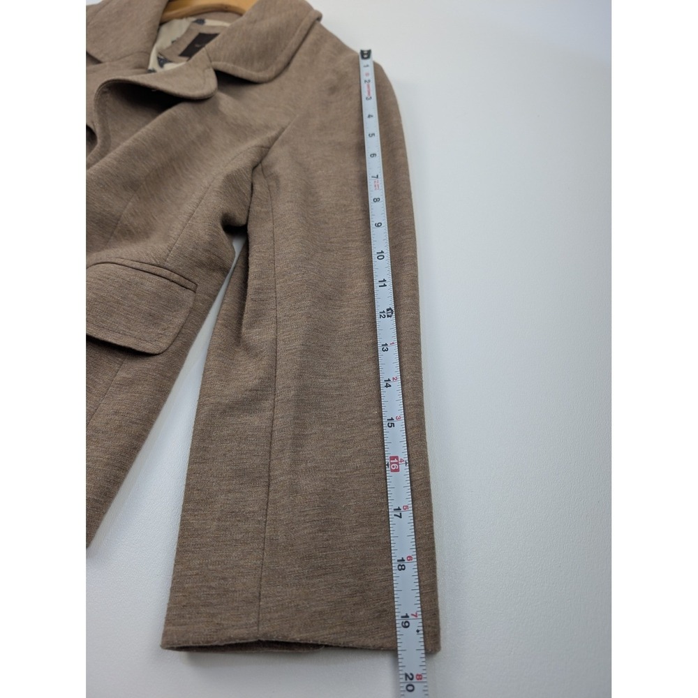 The Limited Tan Heathered Double Breasted Blazer Paisley Lining Small - Picture 10 of 10